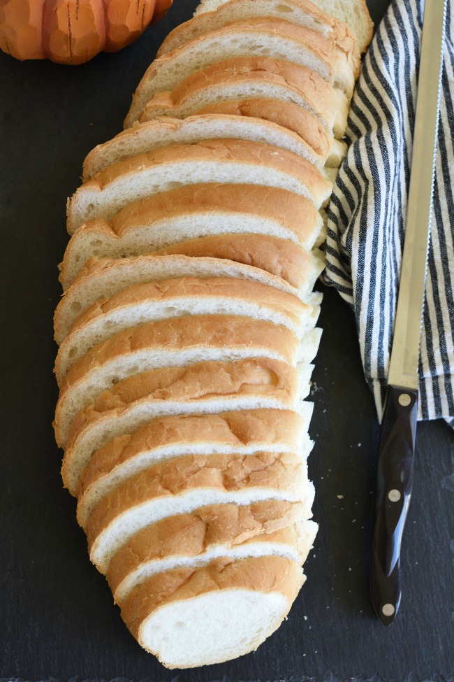 Loaf of sliced French bread for French Toast