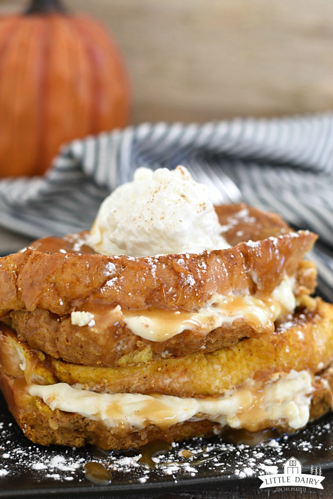 Pumpkin French Toast with cream cheese filling