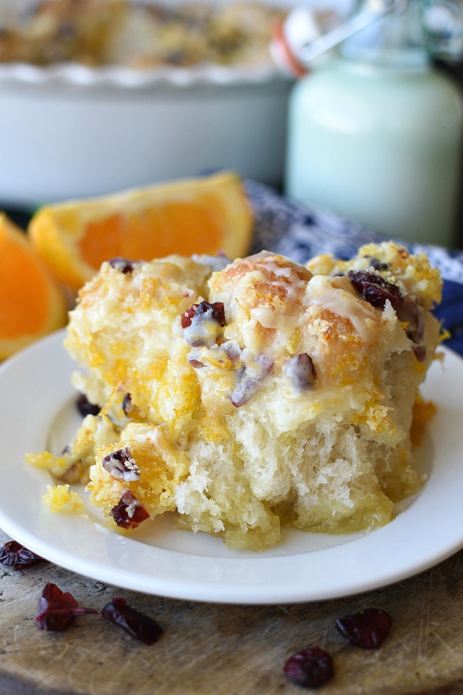 baked easy cranberry orange monkey bread with icing