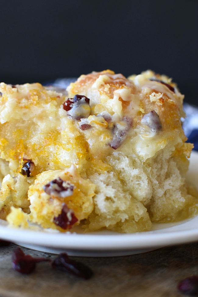 Easy cranberry orange monkey bread baked