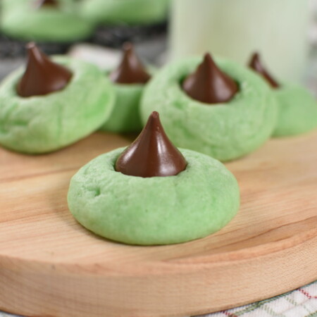 mint chocolate kiss cookies