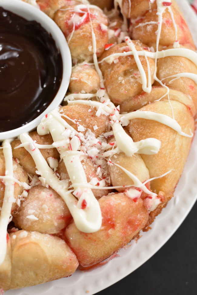 baked peppermint bark monkey bread