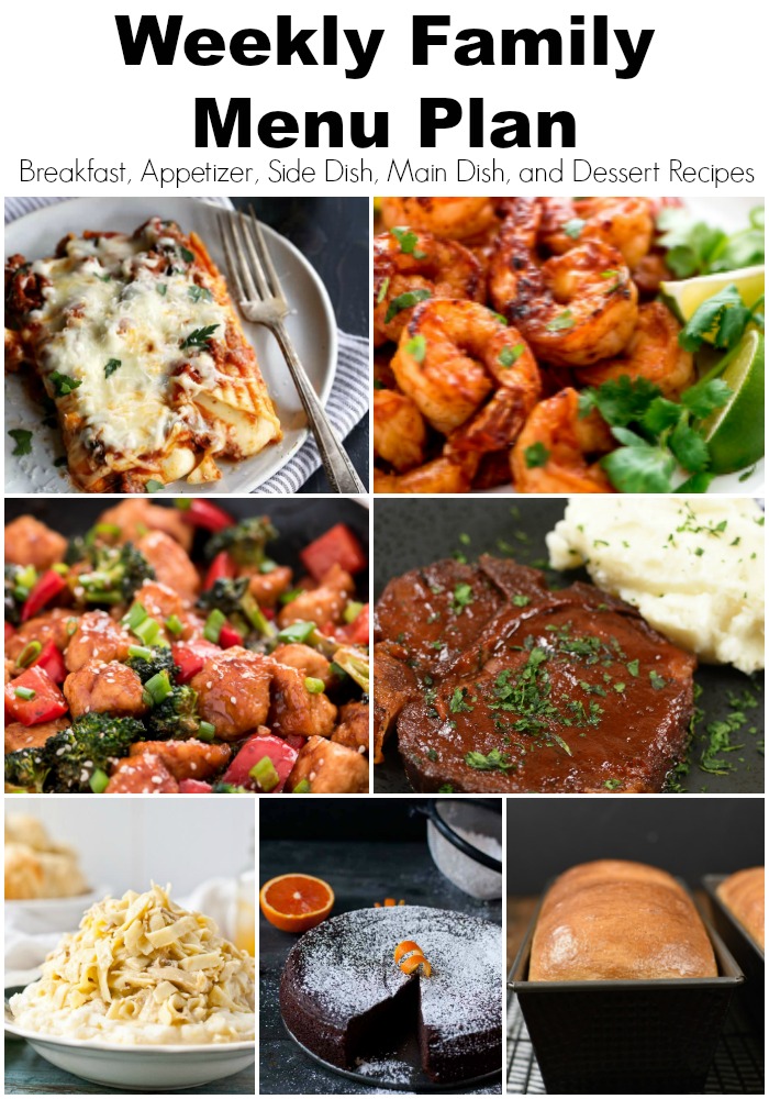 a pinterest collage with family menu plan ideas