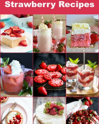 a collage of strawberry recipes