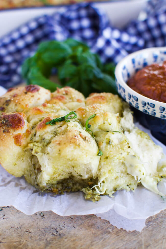 Pesto Monkey Bread with Cheese Pitchfork Foodie Farms