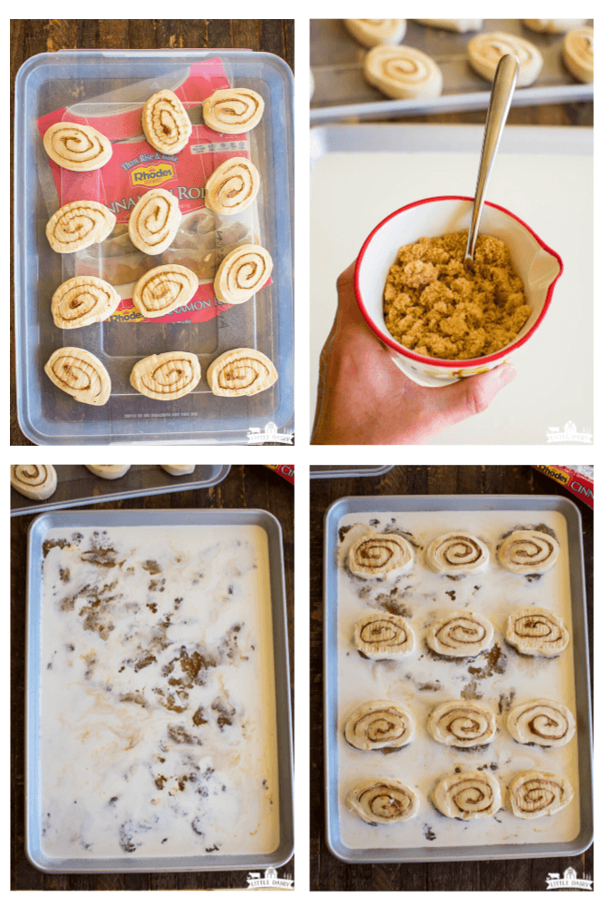 an image showing how to make caramel rolls