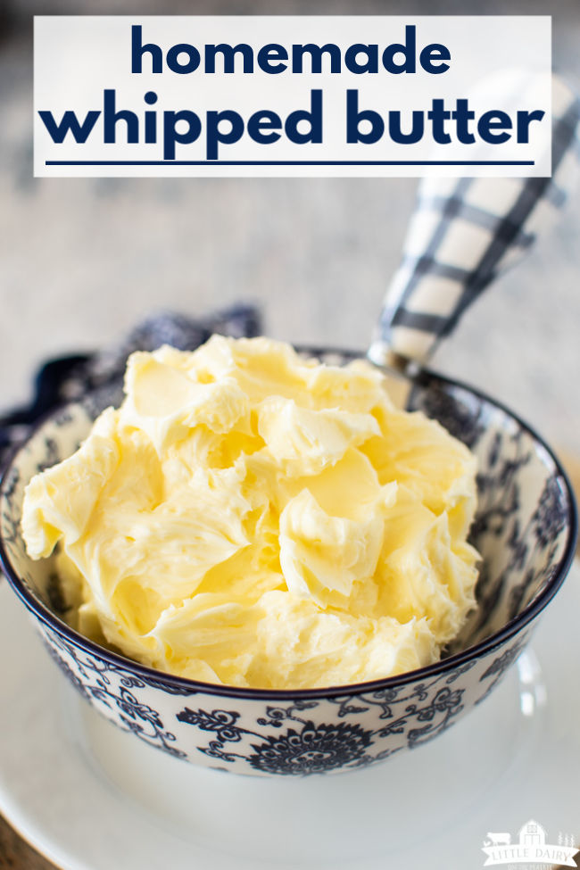 a dish filled with soft and fluffy butter and a text graphic