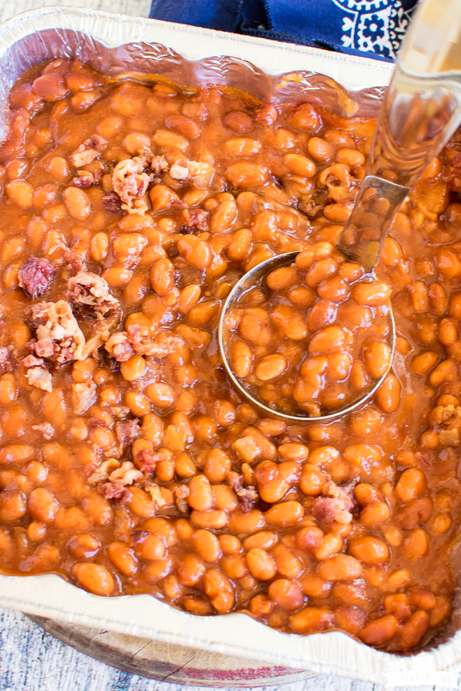 baked beans with pieces of bacon