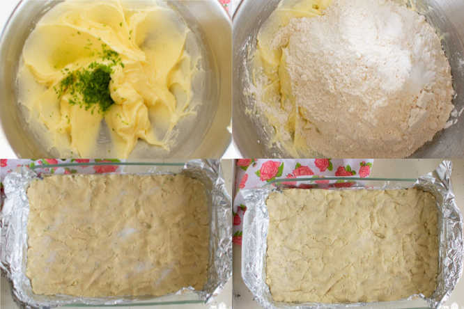 a collage with four images showing how to make cookies