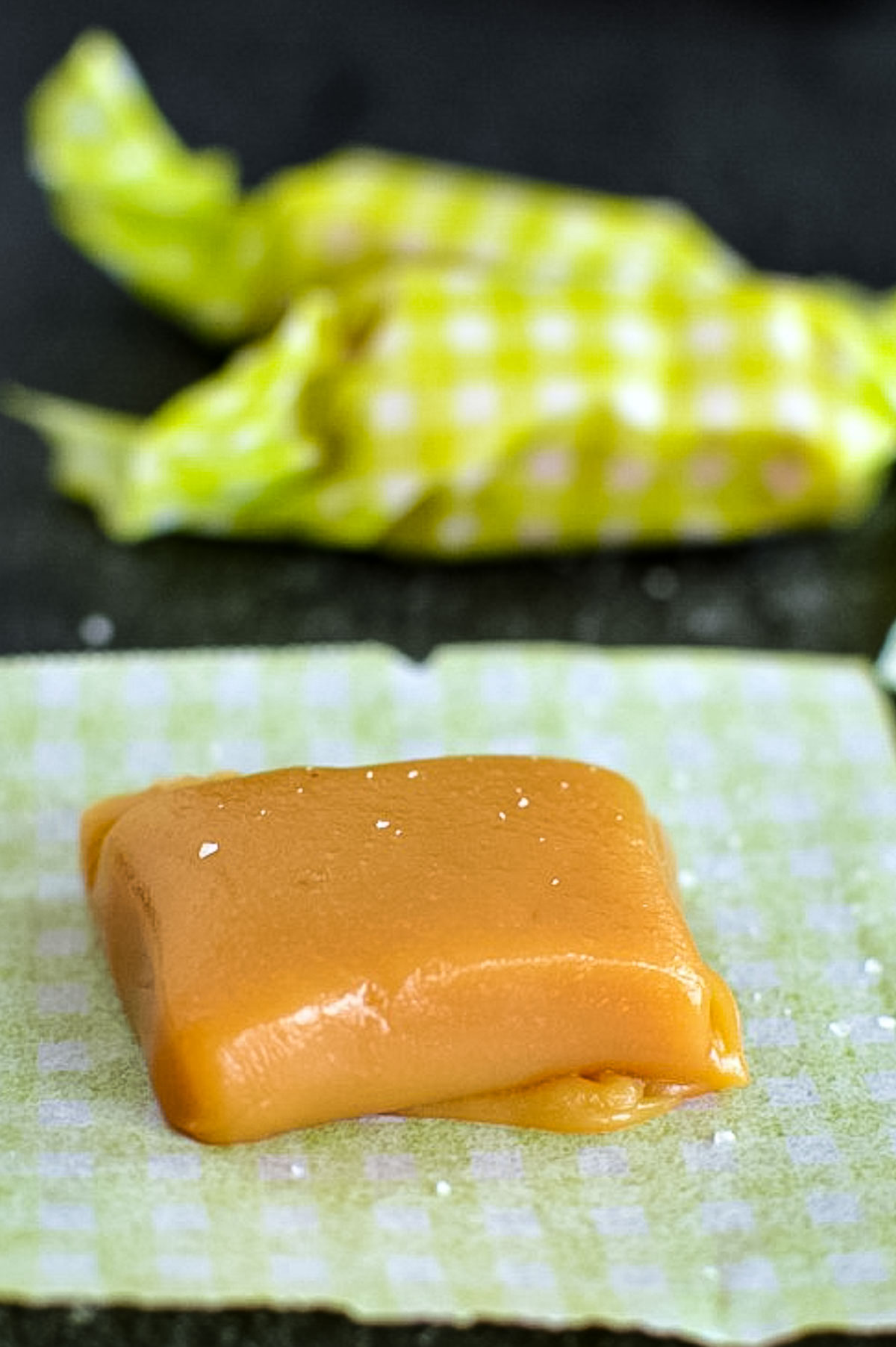 Homemade caramel square.