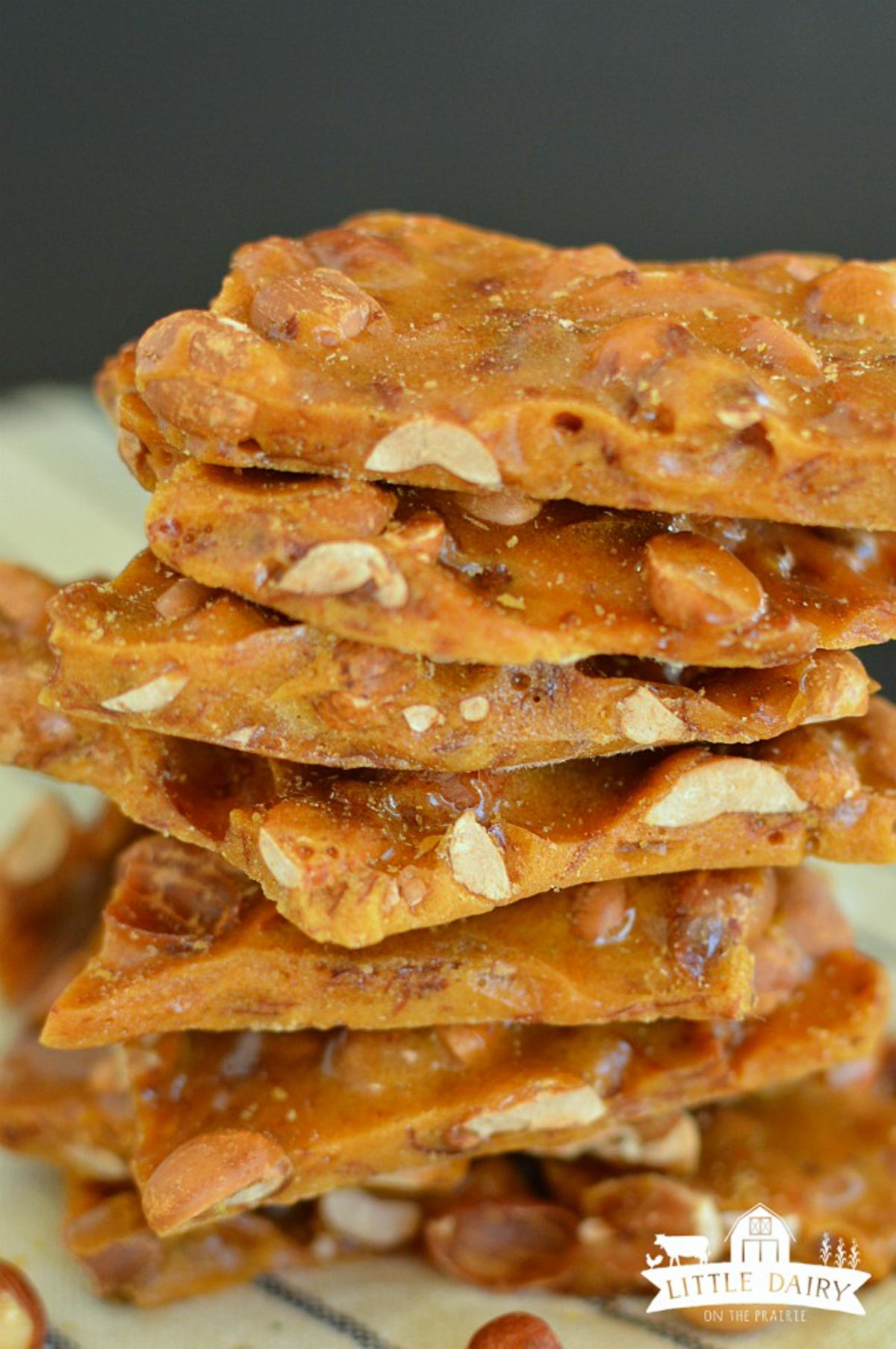 A stack of peanut brittle.