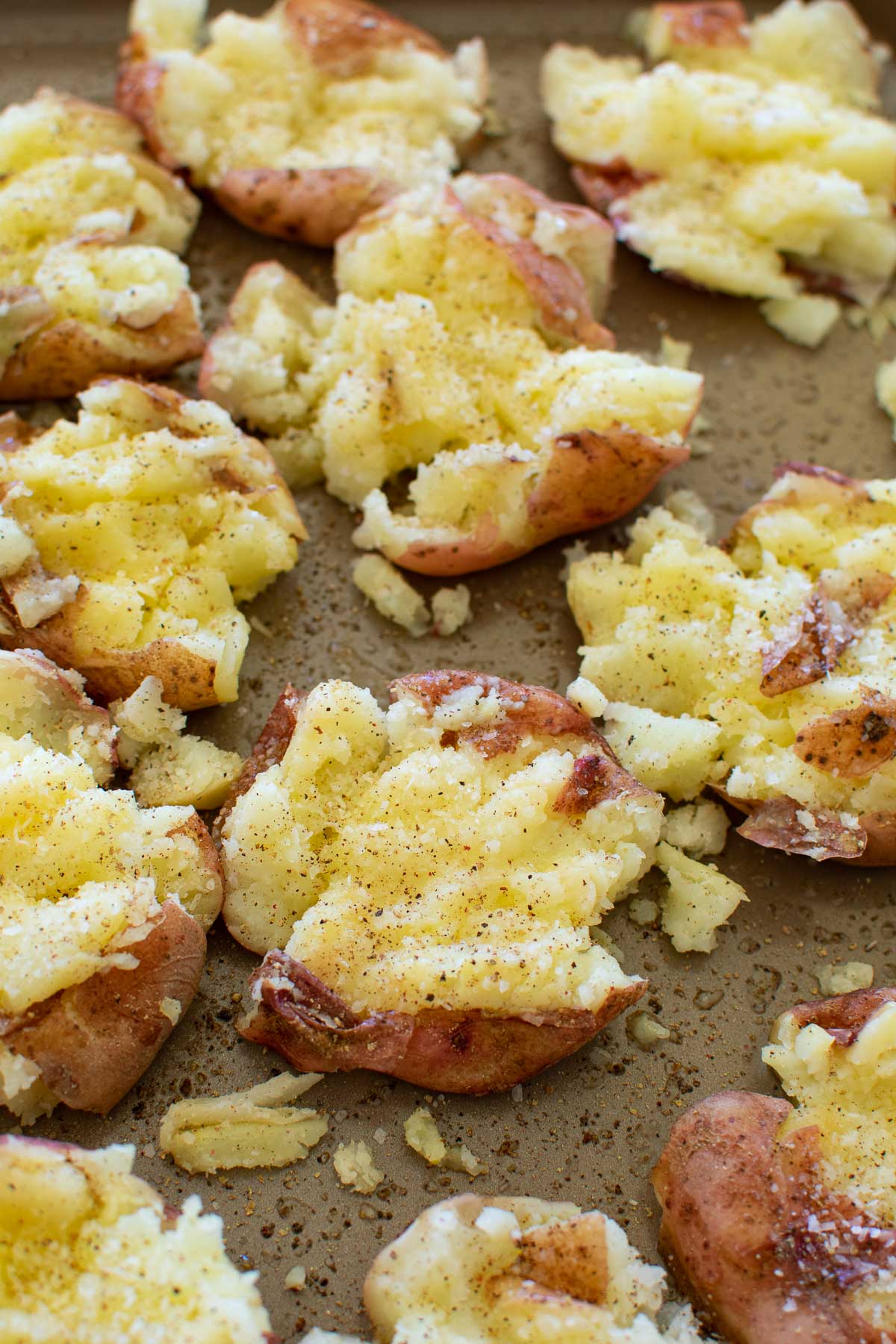 Smashed Red Potatoes Oven Baked Pitchfork Foodie Farms