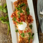 Shredded Beef Enchilada from the top view.