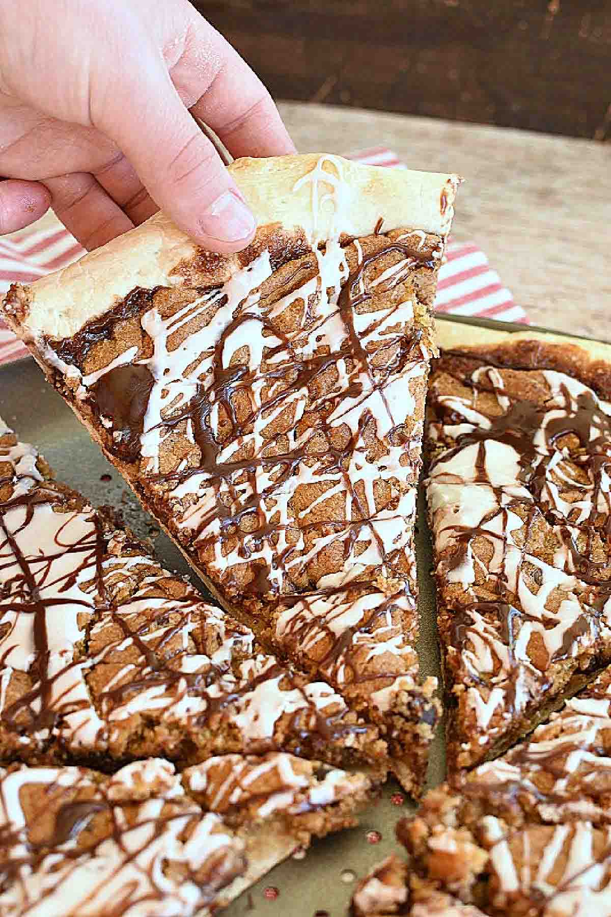 Chocolate Chip Cookie Dough Dessert Pizza 