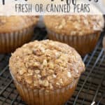 A graphic with muffins topped with oatmeal streusel.