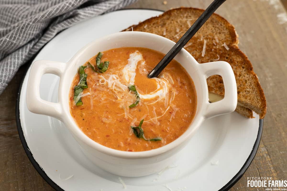 Ready To Eat Creamy Tomato Soup Made of Fresh Tomatoes Stock Photo - Image  of cooking, tomato: 165991264