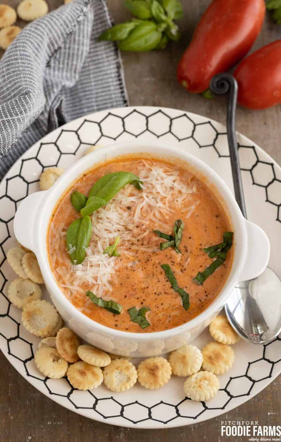 Creamy Tomato Soup with Fresh Tomatoes Pitchfork Foodie Farms