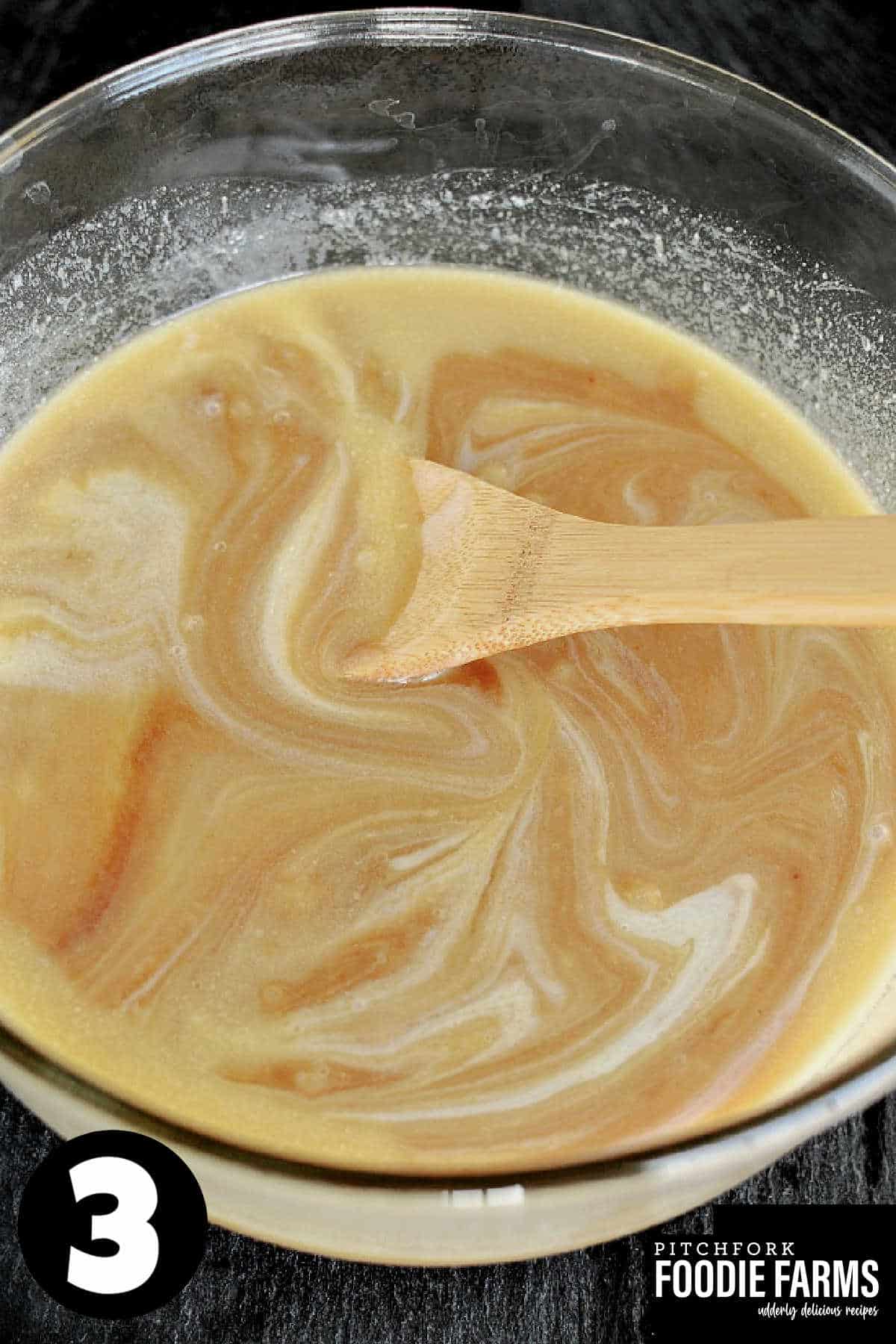 A bowl with microwave caramel.