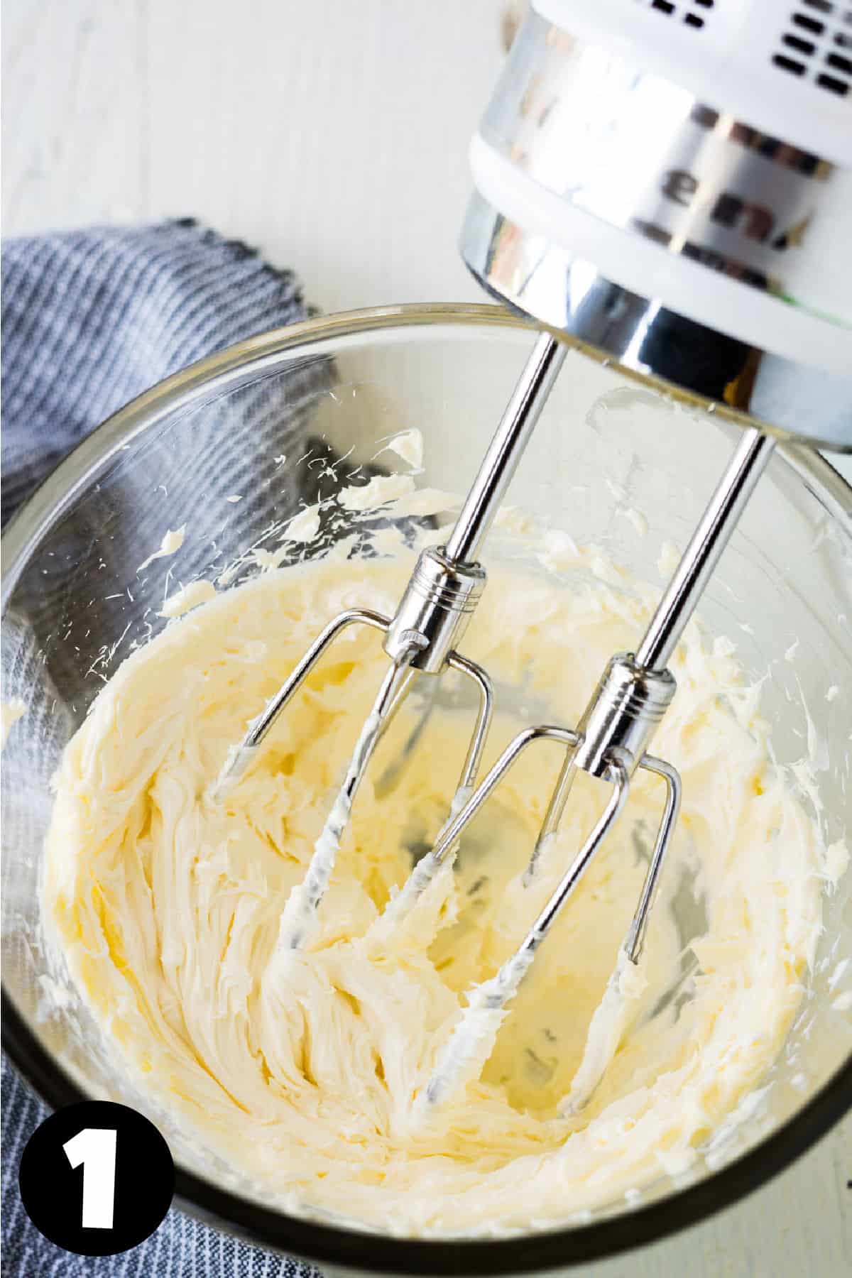 Butter that has been whipped with a handheld mixer. 