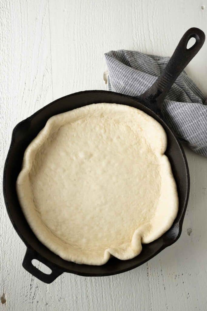 Picture of 30 Minute Cast Iron Skillet Pizza Recipe - Pitchfork Foodie Farms