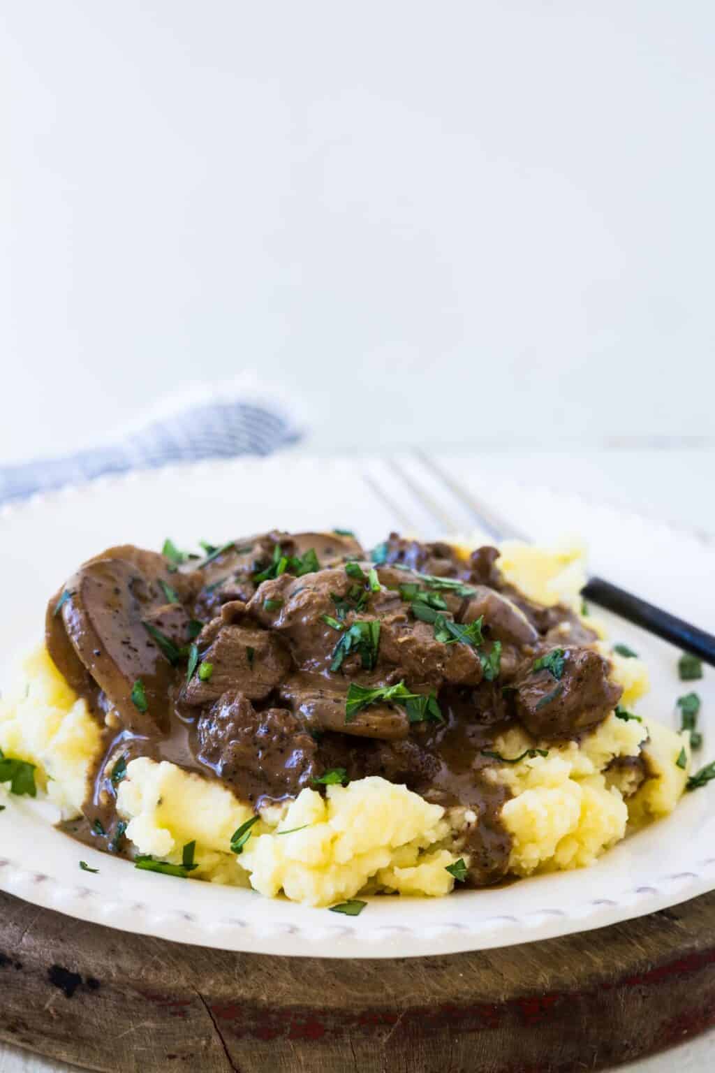 Beef Tenderloin Tips in Mushroom Gravy - Pitchfork Foodie Farms