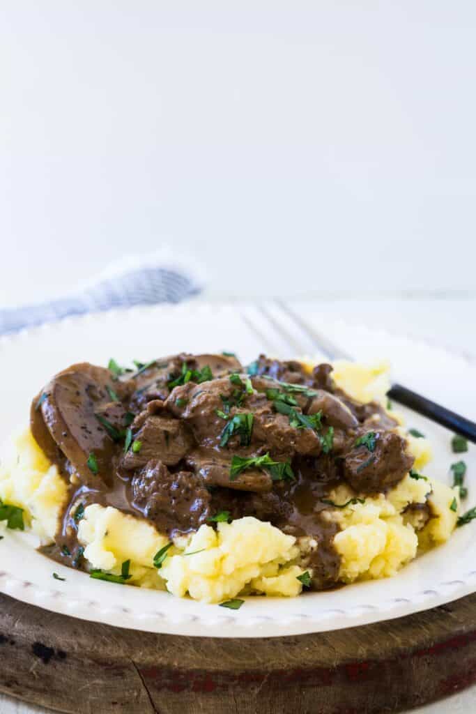 Beef Tenderloin Tips in Mushroom Gravy Pitchfork Foodie Farms