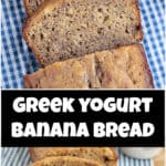 Images of banana bread made with Greek yogurt.