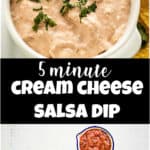 Cream Cheese Salsa Dip images with text.