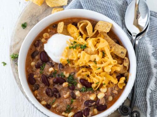 Easy Slow Cooker Taco Soup Recipe With Chicken & Beef - Fun Happy Home