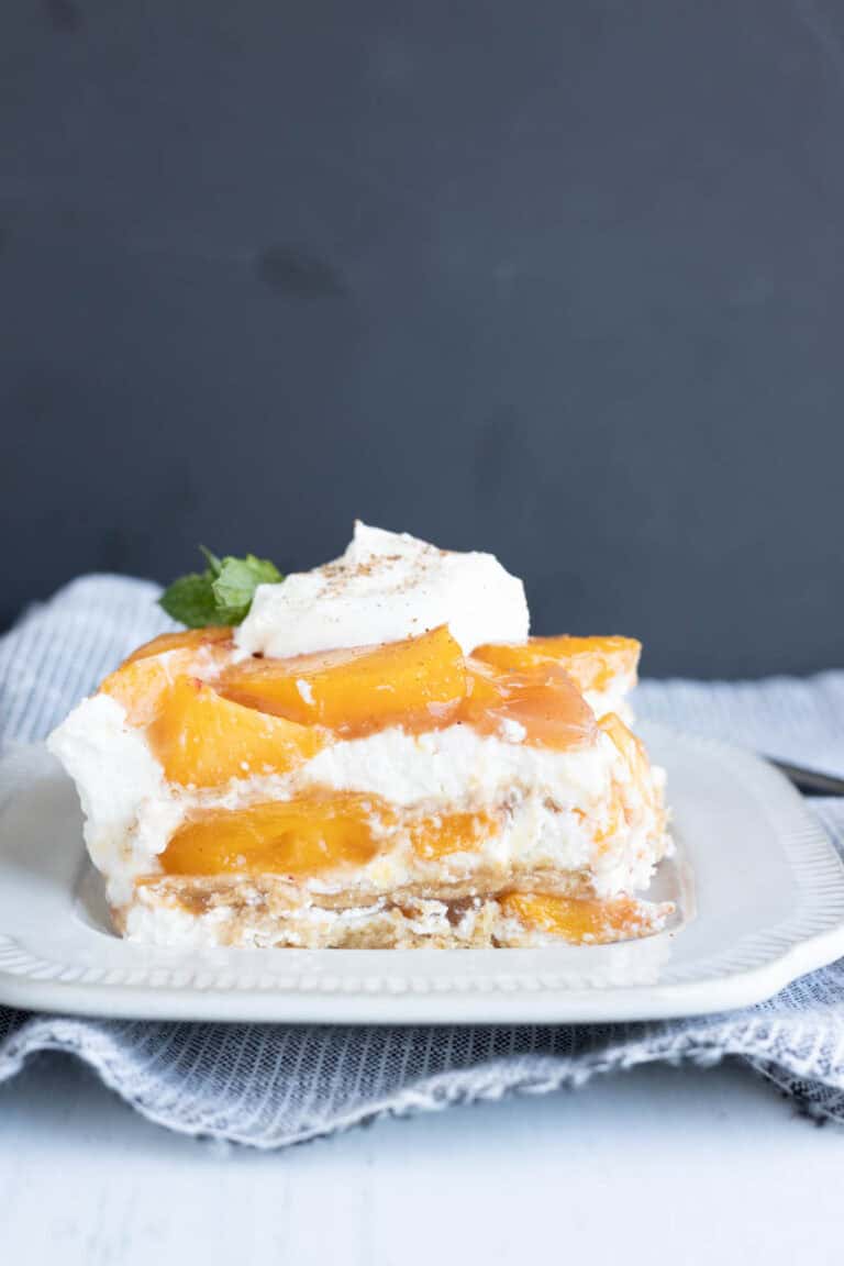 Icebox Cake with Peach Pie Filling - Pitchfork Foodie Farms